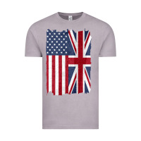 Vintage Zinc united states with united kingdom flag mix us and uk union jack Vintage Tee - linhVisuals