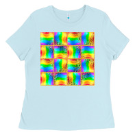 Baby Blue Pride lgbtq flag and leopard with glitter seamless Ladies Tee - BundleAndBundleShop