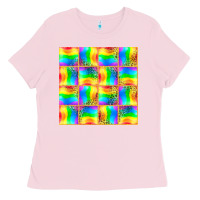 Bubblegum Pink Pride lgbtq flag and leopard with glitter seamless Ladies Tee - BundleAndBundleShop