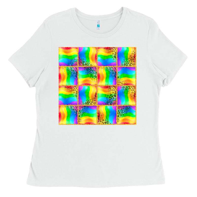 Pride Lgbtq Flag And Leopard With Glitter Seamless Ladies Tee by BundleAndBundleShop | Teevron