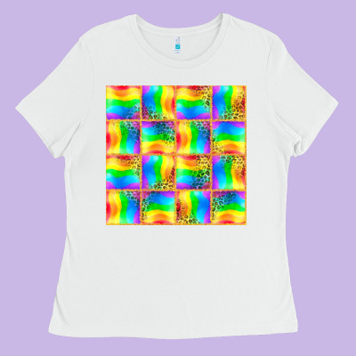 Pride Lgbtq Flag And Leopard With Glitter Seamless Ladies Tee Designed By Bundleandbundleshop