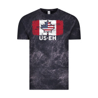 Cloud Black us eh american canadian flag canada day leaf with usa flag inside Vintage Tee - linhVisuals
