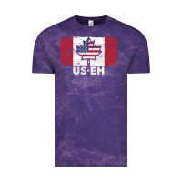 Cloud Purple us eh american canadian flag canada day leaf with usa flag inside Vintage Tee - linhVisuals