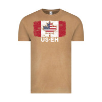 Vintage Camel us eh american canadian flag canada day leaf with usa flag inside Vintage Tee - linhVisuals