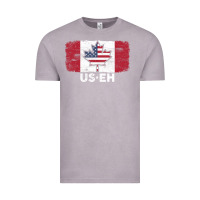 Vintage Zinc us eh american canadian flag canada day leaf with usa flag inside Vintage Tee - linhVisuals