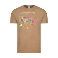 Vintage Coffee us national parks map colorful with all 59 national parks Vintage Tee - linhVisuals