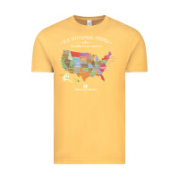 Vintage Mustard us national parks map colorful with all 59 national parks Vintage Tee - linhVisuals
