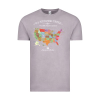 Vintage Zinc us national parks map colorful with all 59 national parks Vintage Tee - linhVisuals