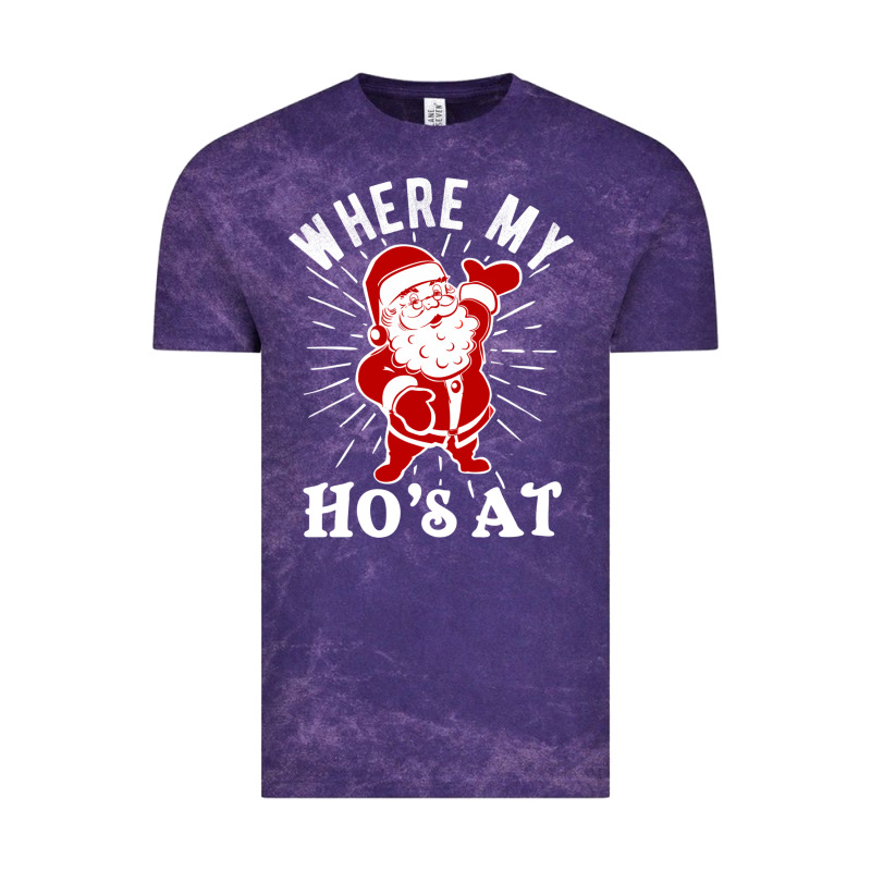 Where My Ho's At Funny Santa Christmas Pun Naughty Xmas Humor Gift Vintage Tee by linhVisuals | Teevron