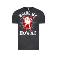 Vintage Black where my ho's at funny santa christmas pun naughty xmas humor gift Vintage Tee - linhVisuals