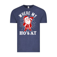 Vintage Denim where my ho's at funny santa christmas pun naughty xmas humor gift Vintage Tee - linhVisuals