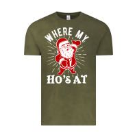 Vintage Olive where my ho's at funny santa christmas pun naughty xmas humor gift Vintage Tee - linhVisuals
