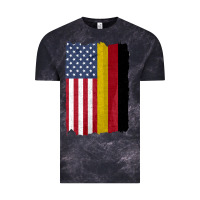 Cloud Black united states with germany flag mix us and german country flags Vintage Tee - linhVisuals