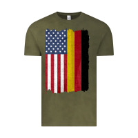 Vintage Olive united states with germany flag mix us and german country flags Vintage Tee - linhVisuals