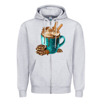 Heather Grey Chocolate And Coffee Zipper Hoodie - FaDigitalArtStudio