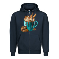 Navy Chocolate And Coffee Zipper Hoodie - FaDigitalArtStudio