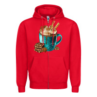 Red Chocolate And Coffee Zipper Hoodie - FaDigitalArtStudio