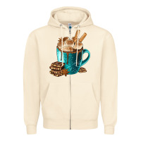 Sandshell Chocolate And Coffee Zipper Hoodie - FaDigitalArtStudio