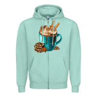 Seafoam Chocolate And Coffee Zipper Hoodie - FaDigitalArtStudio