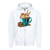 White Chocolate And Coffee Zipper Hoodie - FaDigitalArtStudio