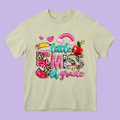 Little Miss Fifth Grade Heavy Core Tee Designed By Nancycooperartshop