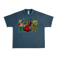 Midnight Navy Mexican Skeletons Urban Heavy Tee - texasbilliewilder
