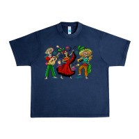 Navy Mexican Skeletons Urban Heavy Tee - texasbilliewilder