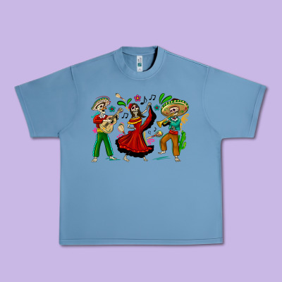 Mexican Skeletons Urban Heavy Tee Designed By Texasbilliewilder