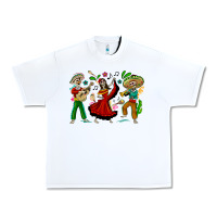 White Mexican Skeletons Urban Heavy Tee - texasbilliewilder