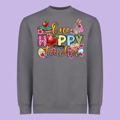 Easter Day One Hoppy Teacher Heavyweight Sweatshirt Designed By Oliviacreatesart