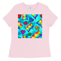 Bubblegum Pink Pride lgbtq flags and leopard seamless pattern Ladies Tee - BundleAndBundleShop