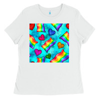 White Pride lgbtq flags and leopard seamless pattern Ladies Tee - BundleAndBundleShop