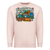 Pale Pink pumpkin farm Premium Sweatshirt - SublimationCraftShop
