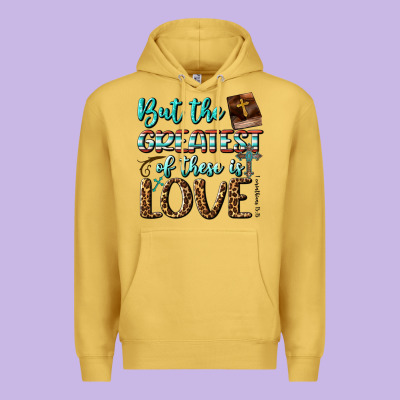 But The Greatest Of These Is Love Premium Hoodie Designed By Bundleandbundleshop