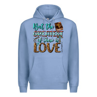 Colony Blue But The Greatest Of These Is Love Premium Hoodie - BundleAndBundleShop
