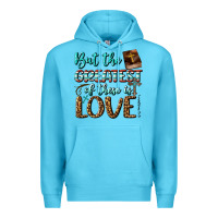 Ocean Blue But The Greatest Of These Is Love Premium Hoodie - BundleAndBundleShop