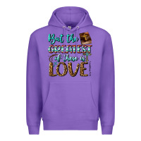 Purple But The Greatest Of These Is Love Premium Hoodie - BundleAndBundleShop