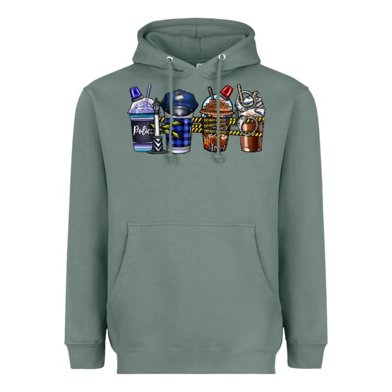 Police Coffee Heavyweight Hoodie by CowhideDigitalArt | Teevron