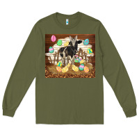 Army Green cow and chick easter Long Sleeve Tee - TumblerDesignByShophia