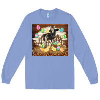Colony Blue cow and chick easter Long Sleeve Tee - TumblerDesignByShophia
