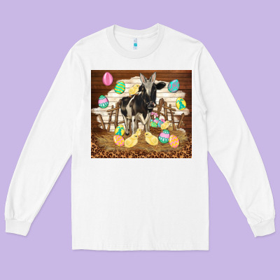 Cow And Chick Easter Long Sleeve Tee Designed By Tumblerdesignbyshophia