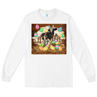 White cow and chick easter Long Sleeve Tee - TumblerDesignByShophia