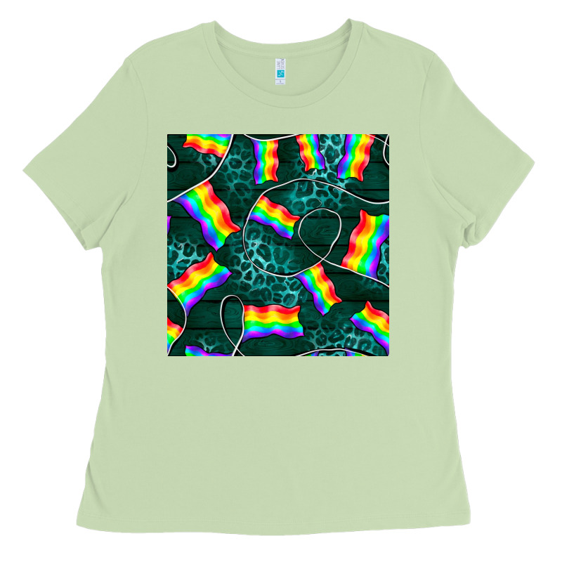 Pride Lgbtq Flags With Leopard Seamless Pattern Ladies Tee by BundleAndBundleShop | Teevron