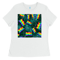 White Pride lgbtq flags with leopard seamless pattern Ladies Tee - BundleAndBundleShop