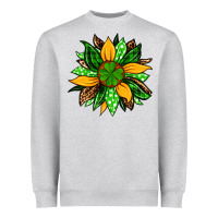 Heather Grey St. Patrick's sunflower Heavyweight Sweatshirt - OliviaCreatesArt