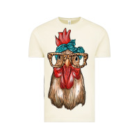 Vintage Arctic chicken with bandana and leopard Vintage Tee - texasbilliewilder