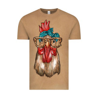 Vintage Camel chicken with bandana and leopard Vintage Tee - texasbilliewilder