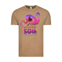 Vintage Coffee earth day 50th anniversary pink flamingos sunset silhouette Vintage Tee - linhVisuals