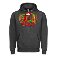 Charcoal Heather Christmas Gigi Claus Zipper Hoodie - FaDigitalArtStudio