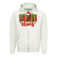 Oatmeal Heather Christmas Gigi Claus Zipper Hoodie - FaDigitalArtStudio